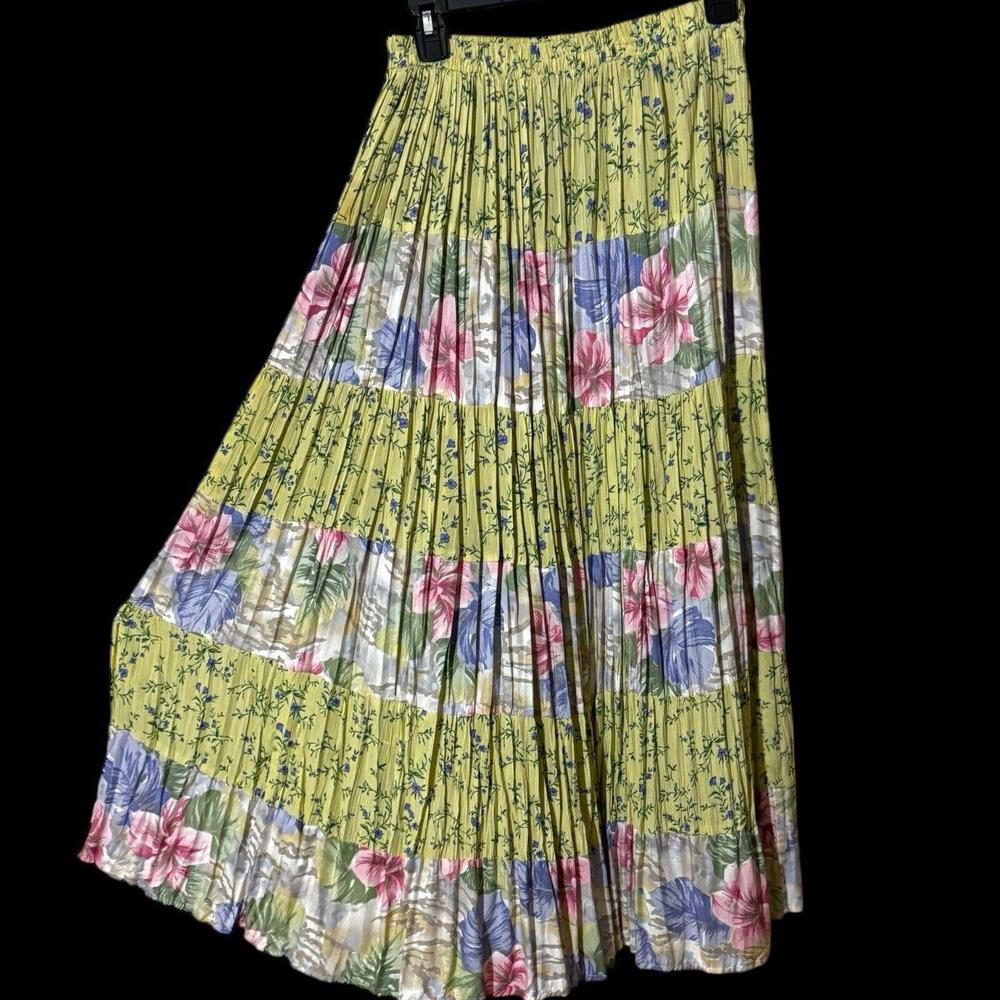 Ant’s Dallas Texas Vintage Floral Gauze Maxi Rayon Broomstick Skirt One Size